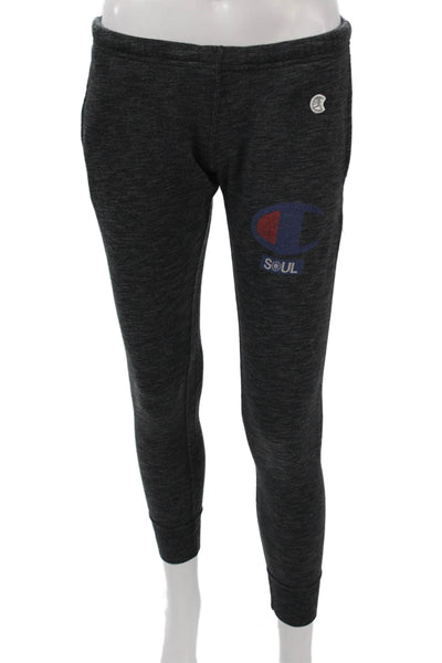 Champion Womens Ankle Leggings Dark Gray Graphic Print Supima Blend Size XS