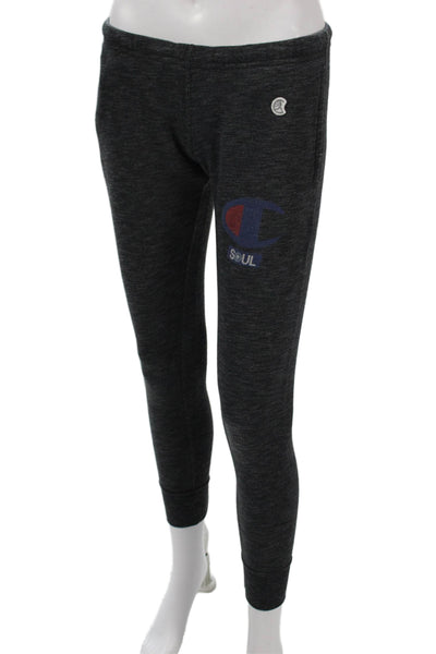Champion Womens Ankle Leggings Dark Gray Graphic Print Supima Blend Size XS