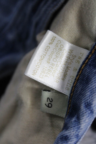 Rag & Bone Women Blue Cotton Button Grunge Shorts Size 29