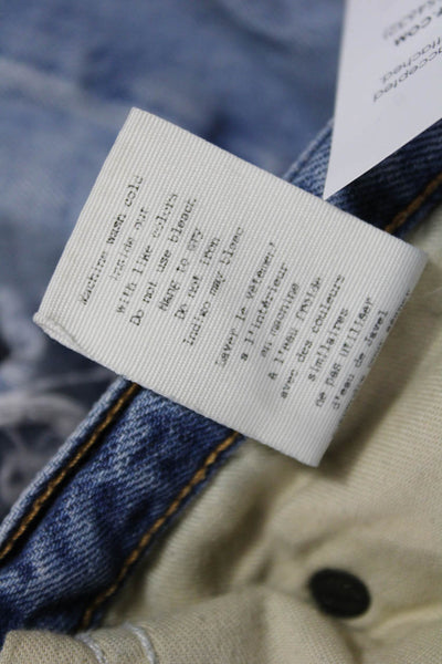 Rag & Bone Women Blue Cotton Button Grunge Shorts Size 29