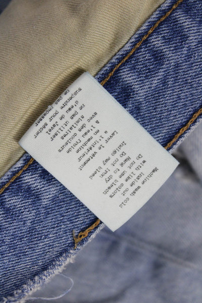 Rag & Bone Womens Light Blue Cotton Solid Button Shorts Grunge Size 29