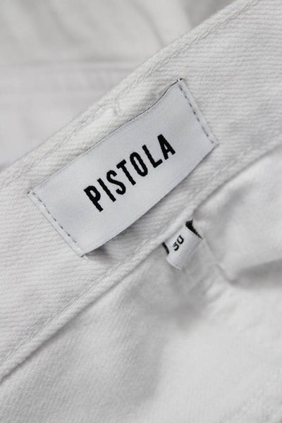 Pistola Womens White Beach Solid Cotton Rayon Shorts Size 30