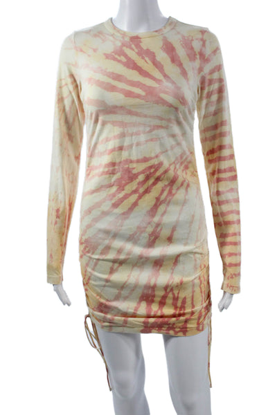 Cotton Citizen Women Beige T-Shirt Dress 100% Cotton Long Sleeve Short Size XS