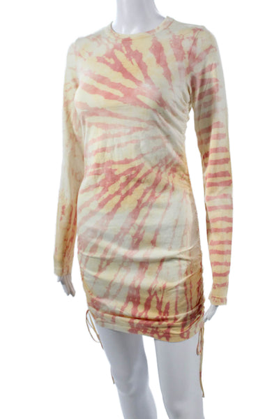 Cotton Citizen Women Beige T-Shirt Dress 100% Cotton Long Sleeve Short Size XS