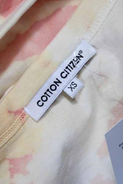 Cotton Citizen Women Beige T-Shirt Dress 100% Cotton Long Sleeve Short Size XS