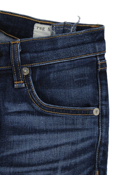 Rag & Bone Womens Skinny Dark Blue Mid Rise Jeans Size 24