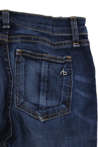 Rag & Bone Womens Skinny Dark Blue Mid Rise Jeans Size 24