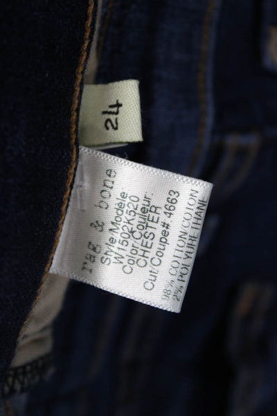 Rag & Bone Womens Skinny Dark Blue Mid Rise Jeans Size 24