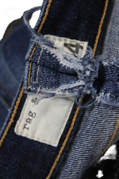 Rag & Bone Womens Skinny Dark Blue Mid Rise Jeans Size 24