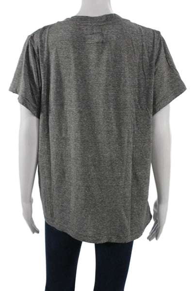 Current/Elliott Women Basic V-Neck Gray Short Sleeve T-Shirt Size 3