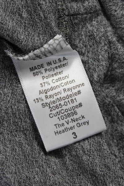 Current/Elliott Women Basic V-Neck Gray Short Sleeve T-Shirt Size 3