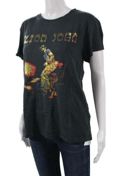 Daydreamer Women Black Cotton Jersey Graphic Short Sleeve Crew Neck Size S