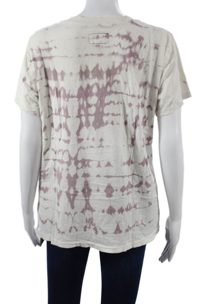 Current/Elliott Women Beige V-Neck Short Sleeve Cotton Tee Size 2