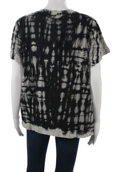 Current/Elliott Women Basic Black V-Neck Short Sleeve T-Shirt Cotton Size 3
