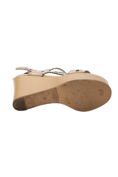 Chloe Women's Open Toe Strappy Ankle Buckle Sandals Beige Size 38