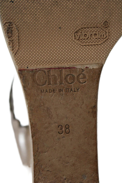 Chloe Women's Open Toe Strappy Ankle Buckle Sandals Beige Size 38