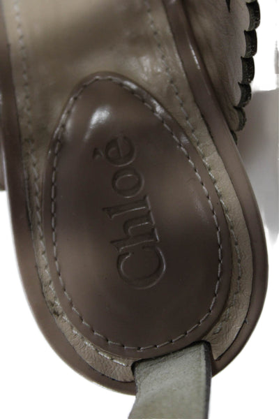 Chloe Women's Open Toe Strappy Ankle Buckle Sandals Beige Size 38