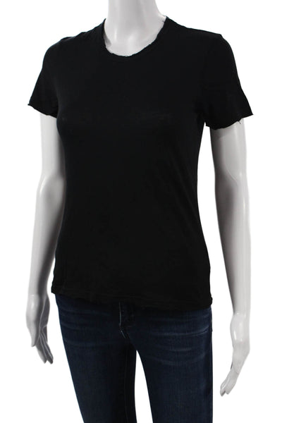 Cotton Citizen Women Black Basic Crew Neck Short Sleeve T-Shirt Size XS