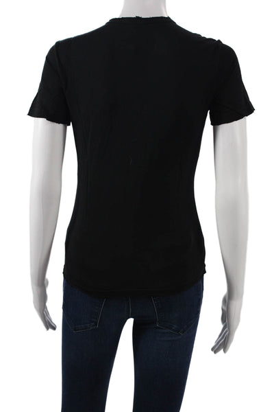 Cotton Citizen Women Black Basic Crew Neck Short Sleeve T-Shirt Size XS