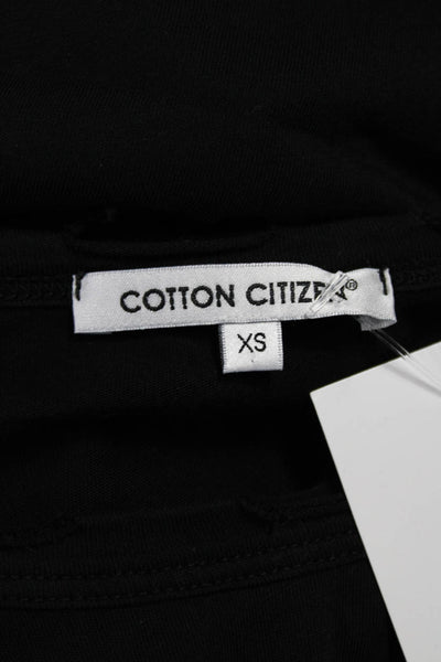 Cotton Citizen Women Black Basic Crew Neck Short Sleeve T-Shirt Size XS