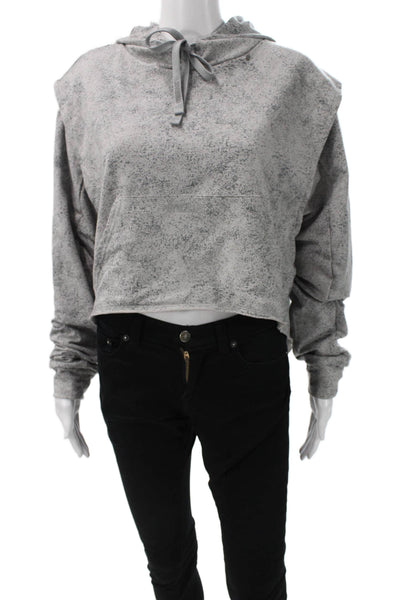 GYMSHARK Women Pullover Hoodie Gray Drawstring Long Sleeve Size L