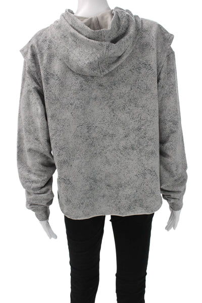 GYMSHARK Women Pullover Hoodie Gray Drawstring Long Sleeve Size L