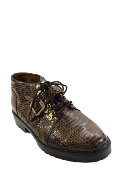 Giorgio Brutini Mens Snakeskin Oxfords Brown Size 9M