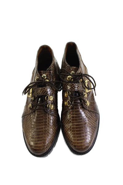 Giorgio Brutini Mens Snakeskin Oxfords Brown Size 9M