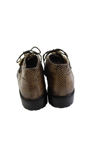 Giorgio Brutini Mens Snakeskin Oxfords Brown Size 9M