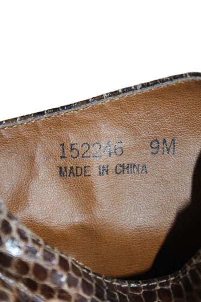 Giorgio Brutini Mens Snakeskin Oxfords Brown Size 9M