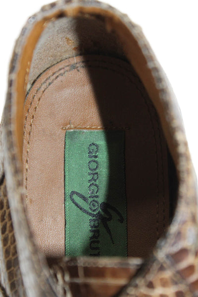 Giorgio Brutini Mens Snakeskin Oxfords Brown Size 9M