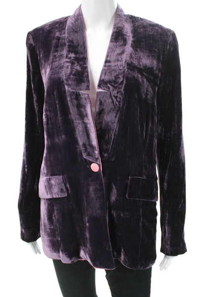 Manila Grace Womens Blazer Purple Button Long Sleeve Viscose Silk Size 42