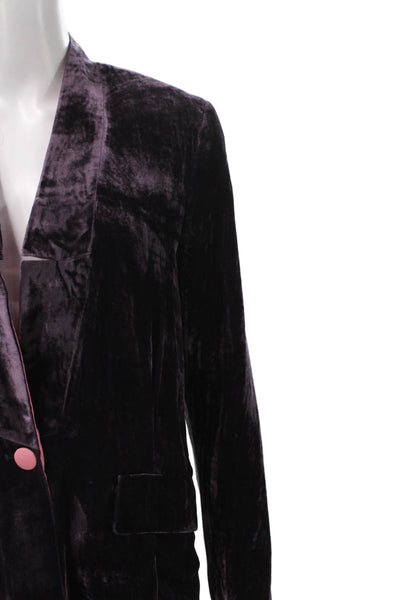 Manila Grace Womens Blazer Purple Button Long Sleeve Viscose Silk Size 42