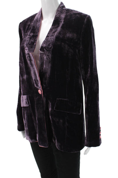 Manila Grace Womens Blazer Purple Button Long Sleeve Viscose Silk Size 42