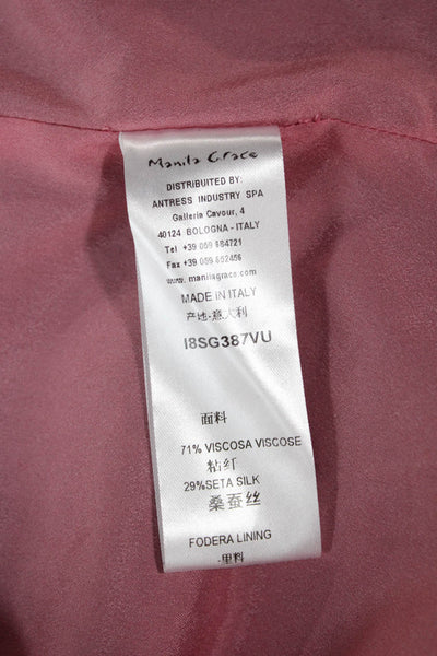 Manila Grace Womens Blazer Purple Button Long Sleeve Viscose Silk Size 42