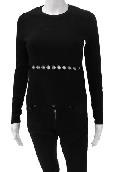 Bailey 44 Women Black Crew Neck Pullover Sweater Long Sleeve Size XS