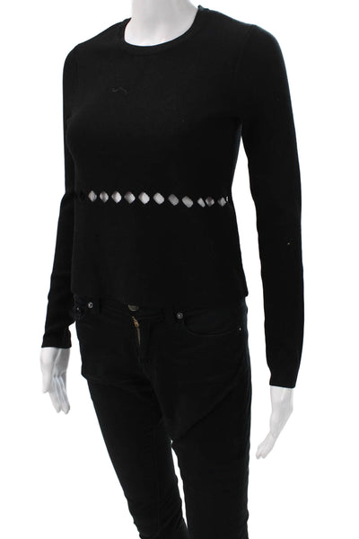 Bailey 44 Women Black Crew Neck Pullover Sweater Long Sleeve Size XS
