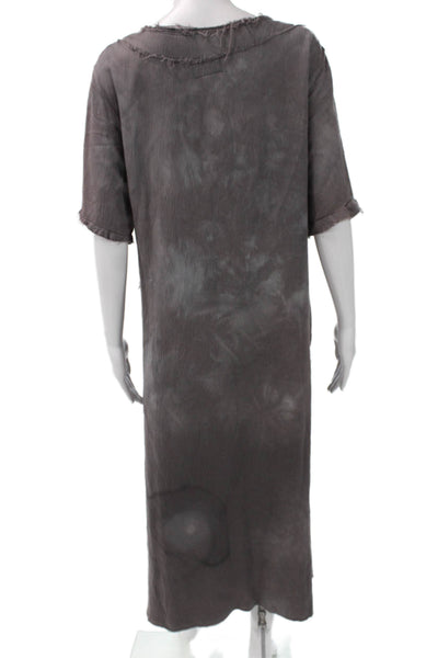 Karna Womens Shift Dress Dark Gray Short Sleeve Knee Length Size S