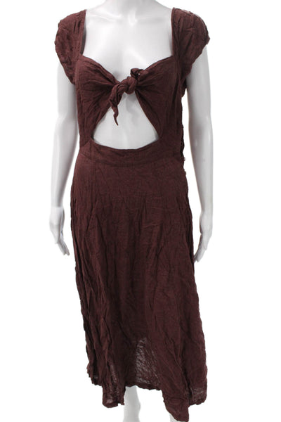 Free People Womens Brown Overall Dress Bohemian Size XS