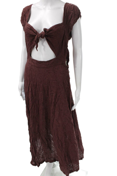 Free People Womens Brown Overall Dress Bohemian Size XS