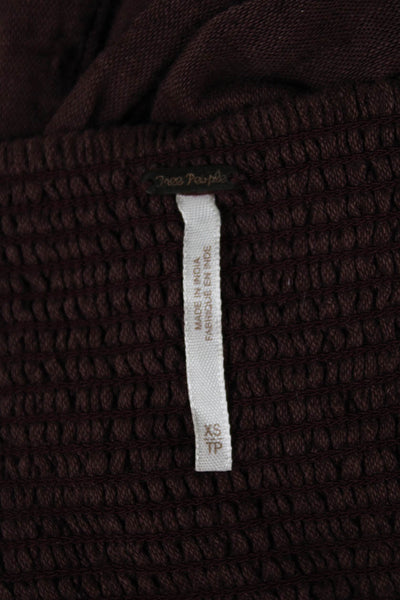 Free People Womens Brown Overall Dress Bohemian Size XS