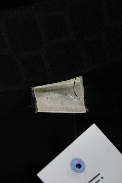 Tahari Womens Dress Pants Black Geometric Nylon Rayon Button Size 4