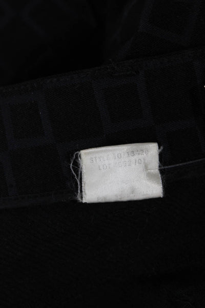 Tahari Womens Dress Pants Black Geometric Nylon Rayon Button Size 4