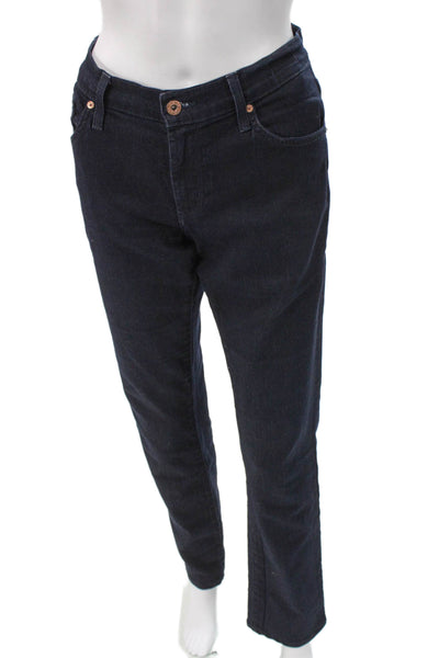 James Jeans Women Straight Jeans Dark Blue Button Fly Mid Rise Size 32
