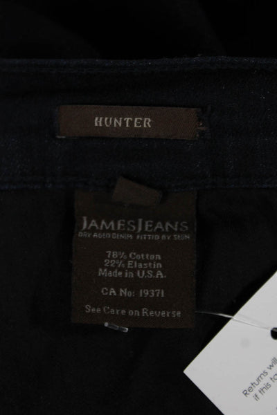 James Jeans Women Straight Jeans Dark Blue Button Fly Mid Rise Size 32
