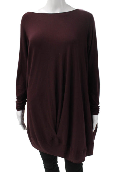 Maria + Cornejo Women Tunic Brown Polyester Blend Long Sleeve Size XS