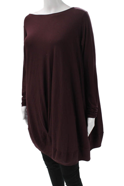 Maria + Cornejo Women Tunic Brown Polyester Blend Long Sleeve Size XS