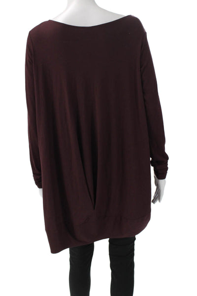 Maria + Cornejo Women Tunic Brown Polyester Blend Long Sleeve Size XS