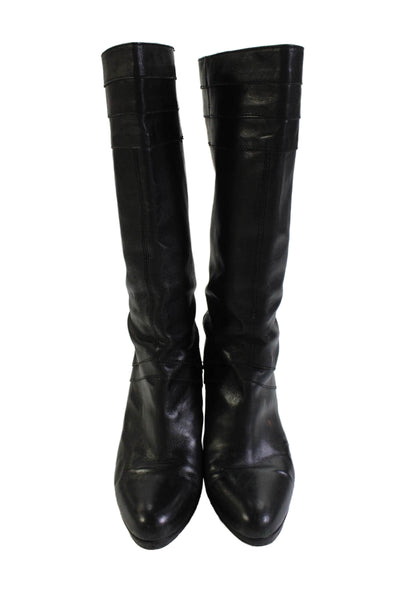 Vagabond Womens Leather Mid Calf Pull On Boots Black Size 38 8