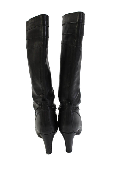 Vagabond Womens Leather Mid Calf Pull On Boots Black Size 38 8